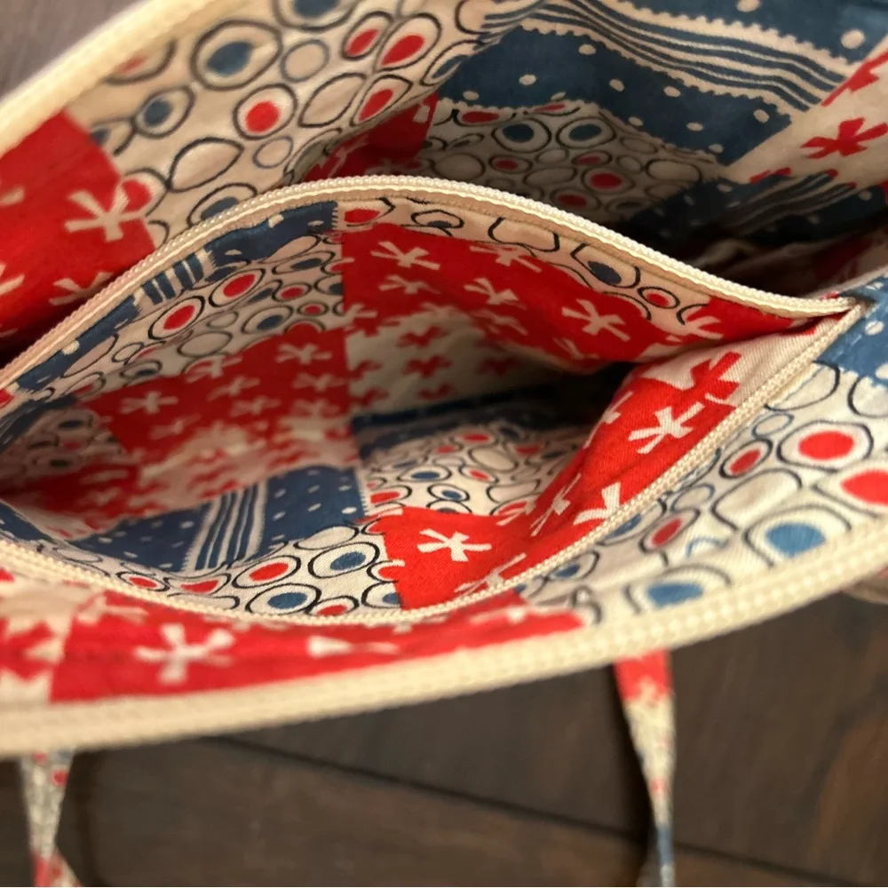 Quilted Patchwork‎ Crossbody Bag Red Blue Boho Cottagecore